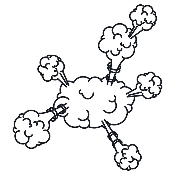 Explosion steam cloud with cumulus — Stock Vector
