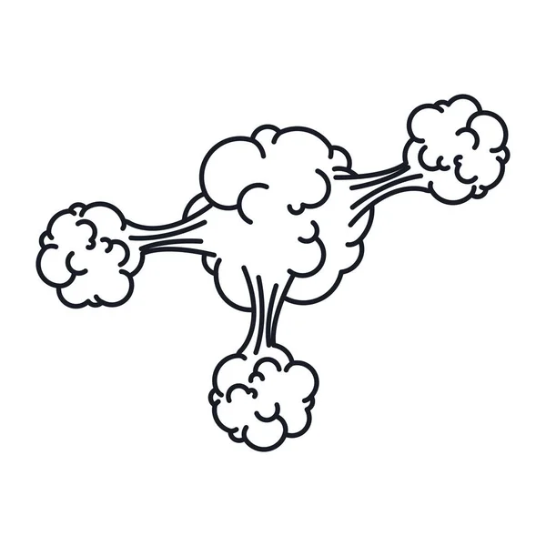 Kontur wybuch steam cloud z cumulus — Wektor stockowy