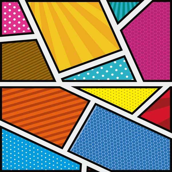 Fondo colorido abstracto en el arte pop con formas — Vector de stock