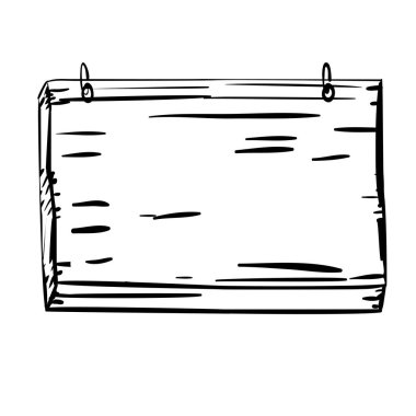 ahşap afişini düz simgesi tasarım asılı siluet