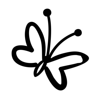 siluet closeup uçan kelebek düz simgesi