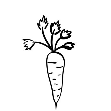 siluet havuç sebze düz simgesi