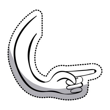 etiket siluet kol bir parmak ile işaret el ile