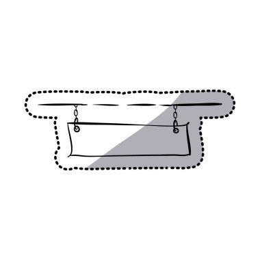 Poster düz simgesi tasarım asılı etiket siluet