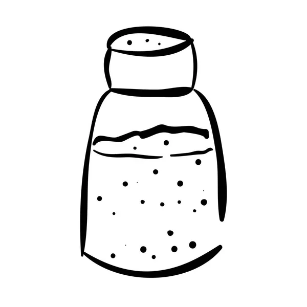Σιλουέτα ποτήρι αλάτι κελάρι εικονίδιο επίπεδη — Διανυσματικό Αρχείο