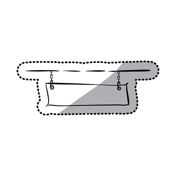 Pegatina silueta colgante cartel plano icono diseño — Vector de stock