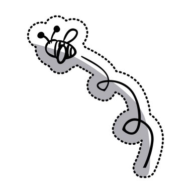 Bal arı düz simgesi uçan etiket siluet