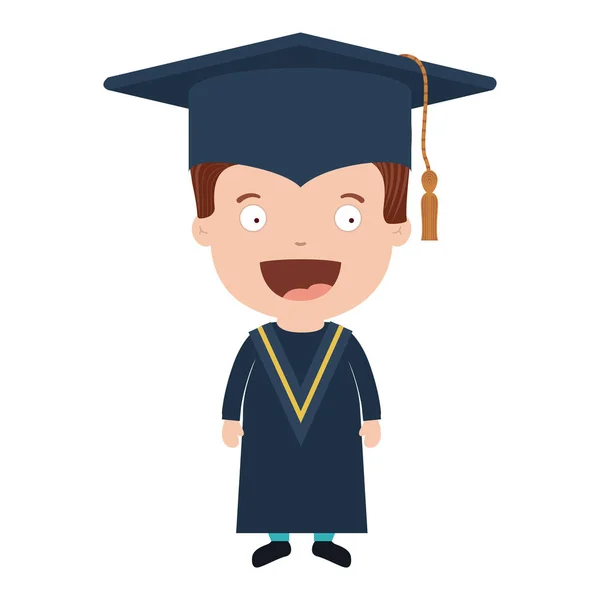 Silhouette boy with graduation outfit — Stock Vector