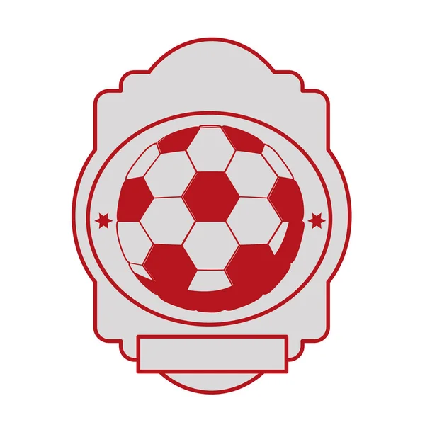 Monochromatický heraldický s fotbalový míč obrysu červená — Stockový vektor