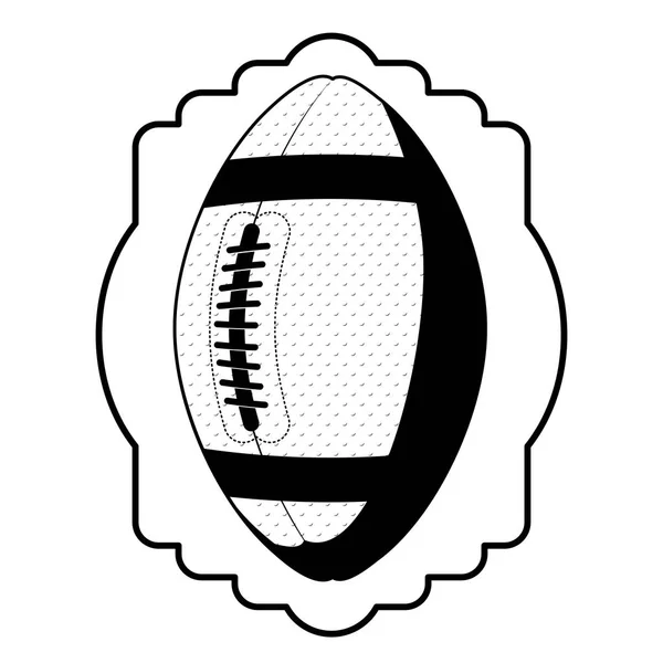 Emblema contorno nero con pallone da calcio — Vettoriale Stock