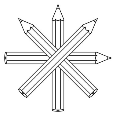 Kontur kümesi tek renkli kalem simgesini