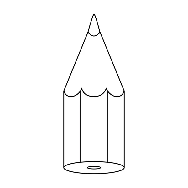 Contour monochrome une icône crayon — Image vectorielle