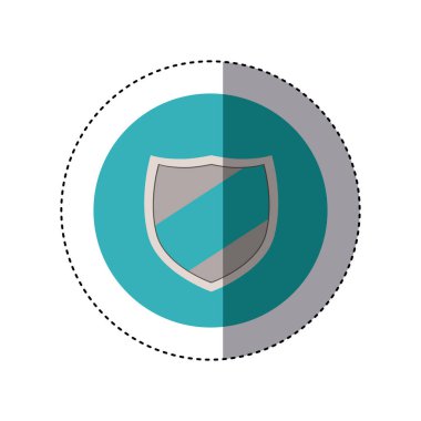 çizgili mavi kalkan ile renkli etiket dairesel sınır