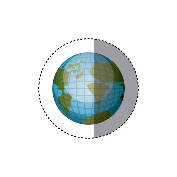 Autocolante terra mapa mundo em 3d — Vetor de Stock