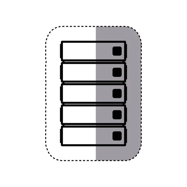 与五楼的贴纸剪影文件柜 — 图库矢量图片