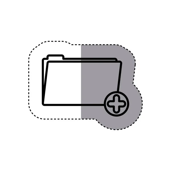 Dossier de silhouette autocollant avec symbole ajouter plus — Image vectorielle