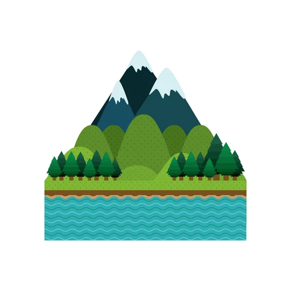 Landscape nature background with mountains — Stock Vector