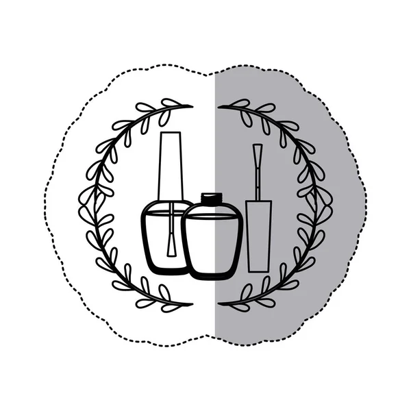 Naklejki ornament pozostawia sylwetka kolekcja zestaw do paznokci — Wektor stockowy