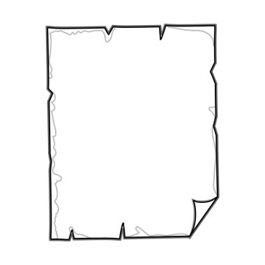 katlanmış levha kenarı ile kontur yırtık parşömen