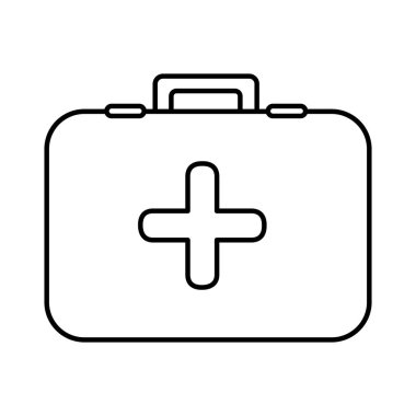 tek renkli kontur sembolü ile ilk yardım kiti ile