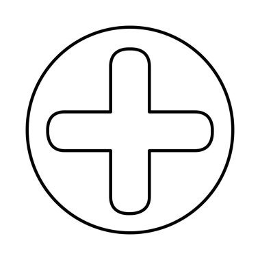 tek renkli kontur sembolü ile çapraz daire içinde