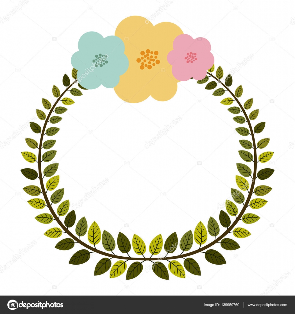 Download Colorful arch of leaves with pastel flowers — Stock Vector ...