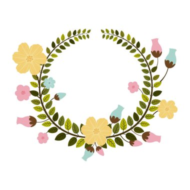 pastel çiçek yaprakları renkli kenarlık