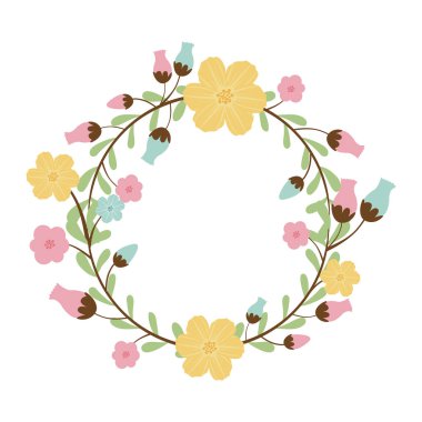 yaprak ve çiçek ile dairesel kemer