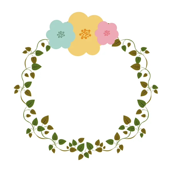 Adorno colorido enredaderas con flores — Vector de stock