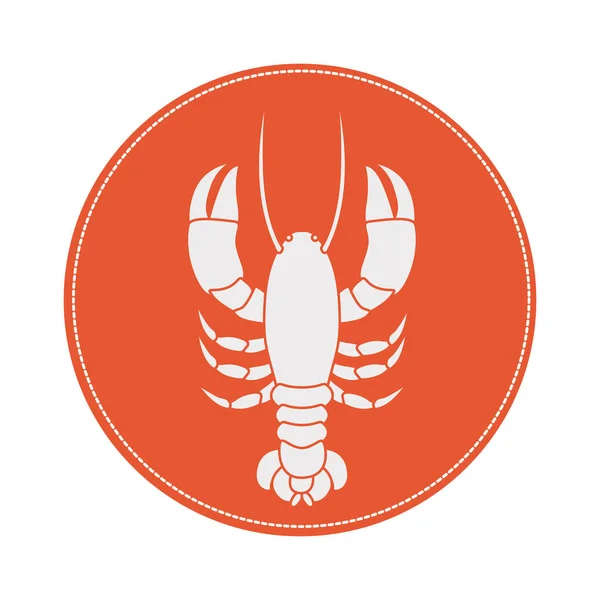 Bordure circulaire avec crabe silhouette — Image vectorielle