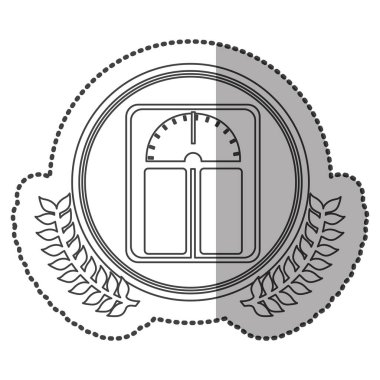 Orta gölge etiket tek renkli ile zeytin tacı olan daire kilo kontrolü için ölçekler