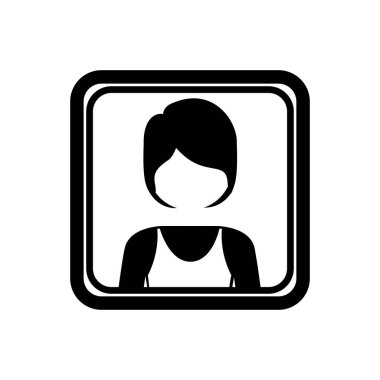 siluet yarım vücut kadın ile kare sınır