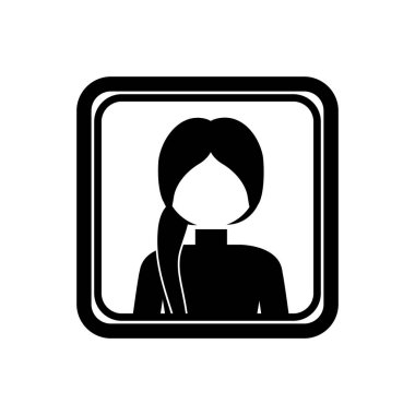 siluet yarım vücut at kuyruğu kadınla kare kenarlık