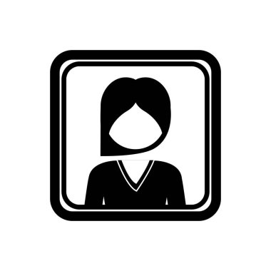 kısa saçlı siluet yarım vücut kadın ile kare sınır