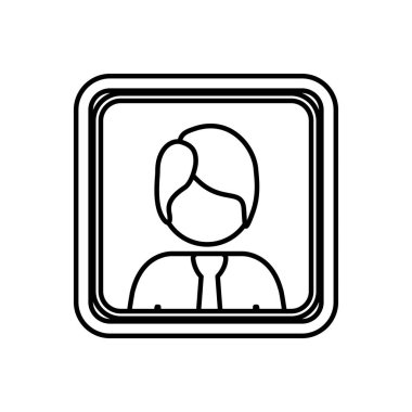 takım elbise ile siluet yarım vücut adamla kontur kare kenarlık