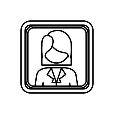 siluet yarım vücut kadın yönetici ile kontur kare sınır