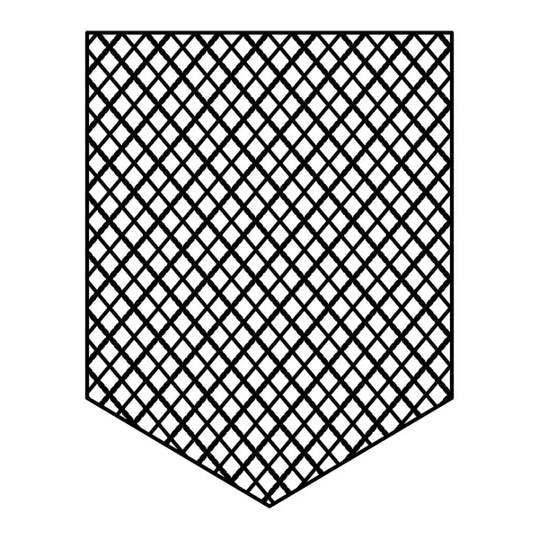 Silhueta figura geométrica com textura padrão grade — Vetor de Stock