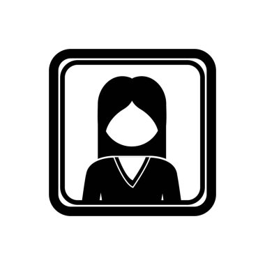 tek renkli kare yüz olmadan uzun saçlı yarım vücut kadınla