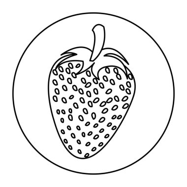 çilek meyve ile siluet dairesel şekil