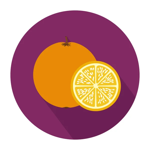 Forme circulaire colorée avec des fruits orange et tranche — Image vectorielle