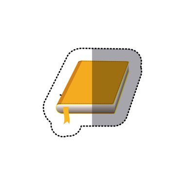 kitap kapak ve sarı kurdele ile orta gölge renk etiket