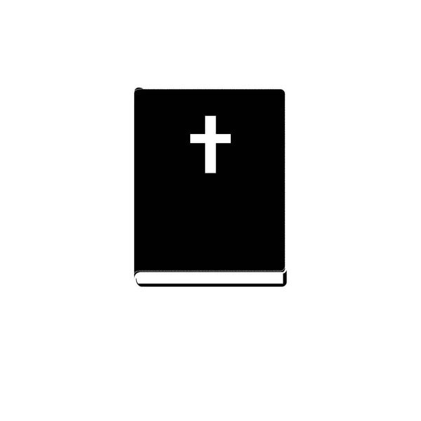 Kutsal İncil ile tek renkli siluet — Stok Vektör