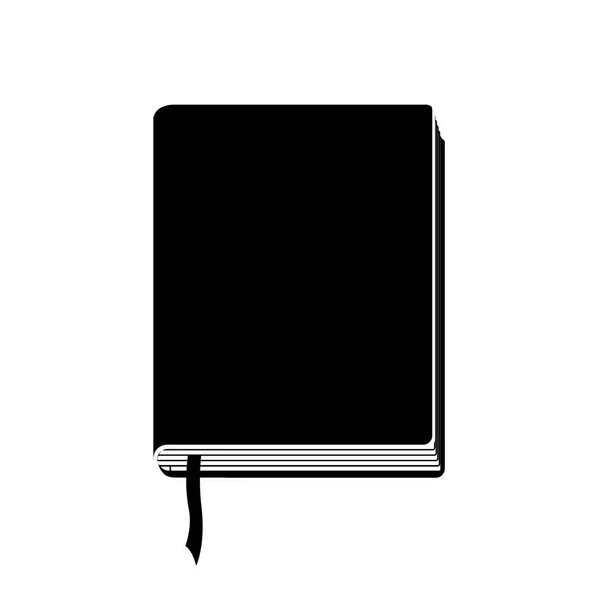 Černobílá silueta s knihou s mašlí — Stockový vektor