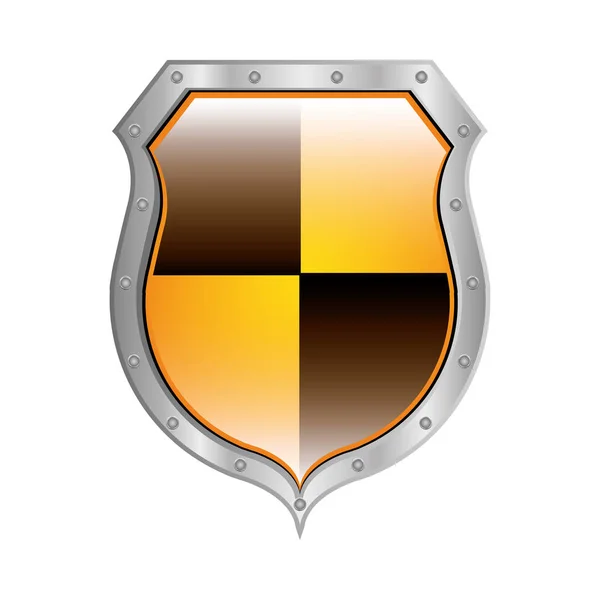 Emblema metálico com design colorido em forma de losango — Vetor de Stock