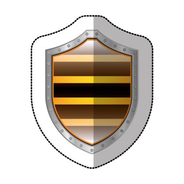 renkli yatay çizgiler şeklinde Sticker metalik kalkan