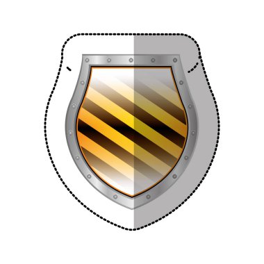 sticker metalik yuvarlak sınırları kalkan renkli çapraz çizgiler şeklinde