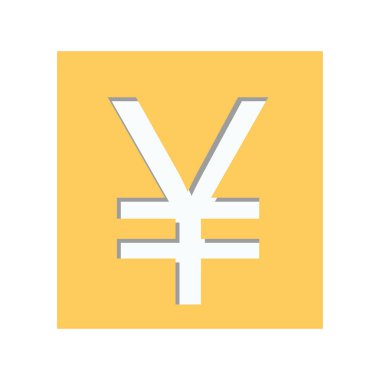 Çin'in para birimi simgesiyle sarı kare şekli