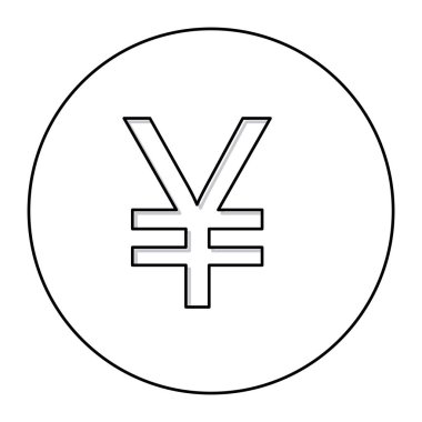 Daire içinde Çin'in para birimi simgesiyle tek renkli dağılımı