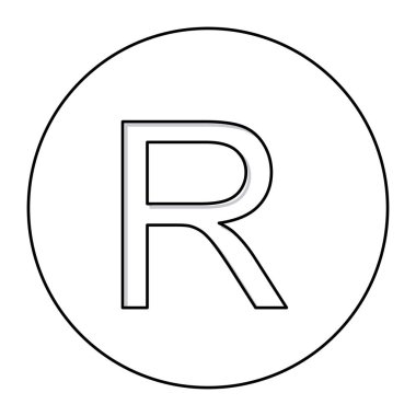 Daire içinde rand Güney Afrika'nın para birimi simgesiyle tek renkli dağılımı