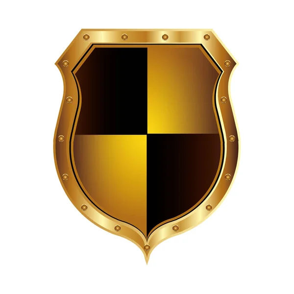 カラフルな菱形の形をした金色の盾 — ストックベクタ